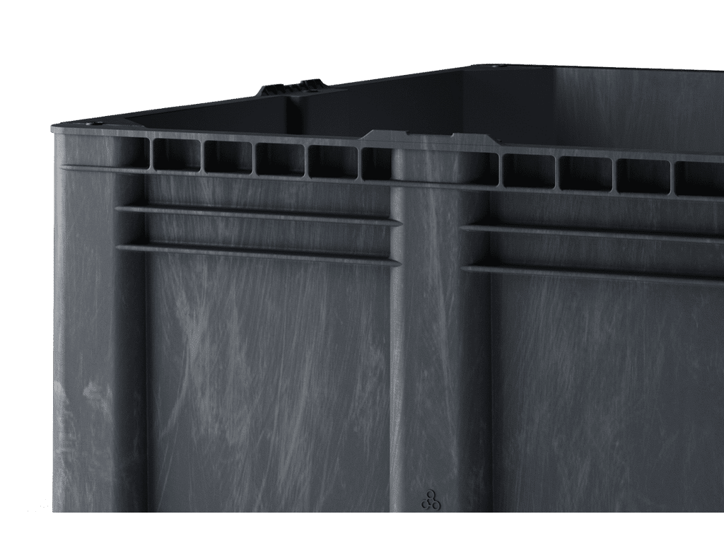 Pallet Box (3R-closed) Negra 100% para logística industrial